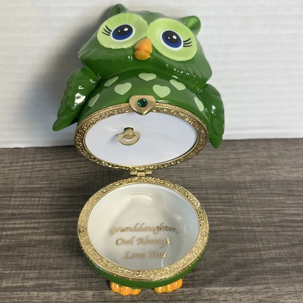 Bradford Exchange Granddaughter Owl Always Love You Birthstone Trinket Music Box